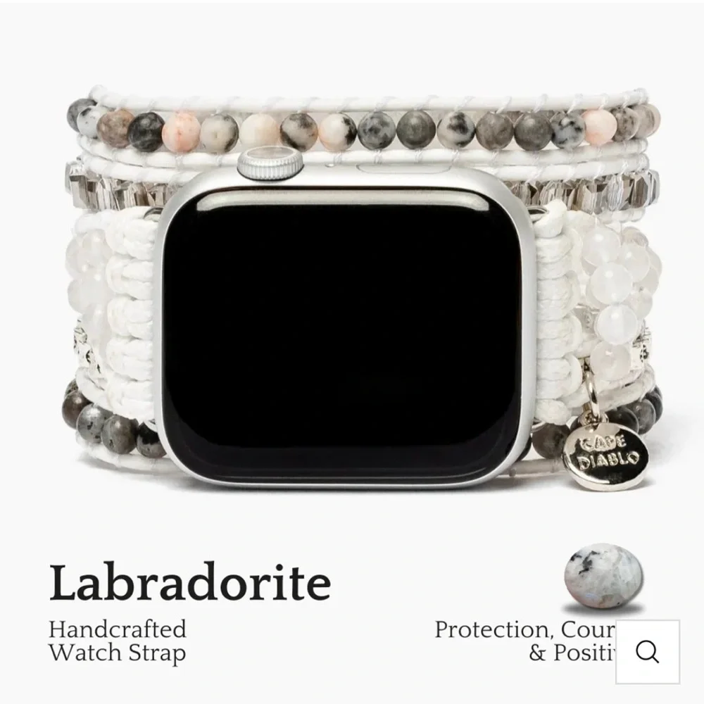 Cape Diablo Labradorite Watch Strap - White and Gray